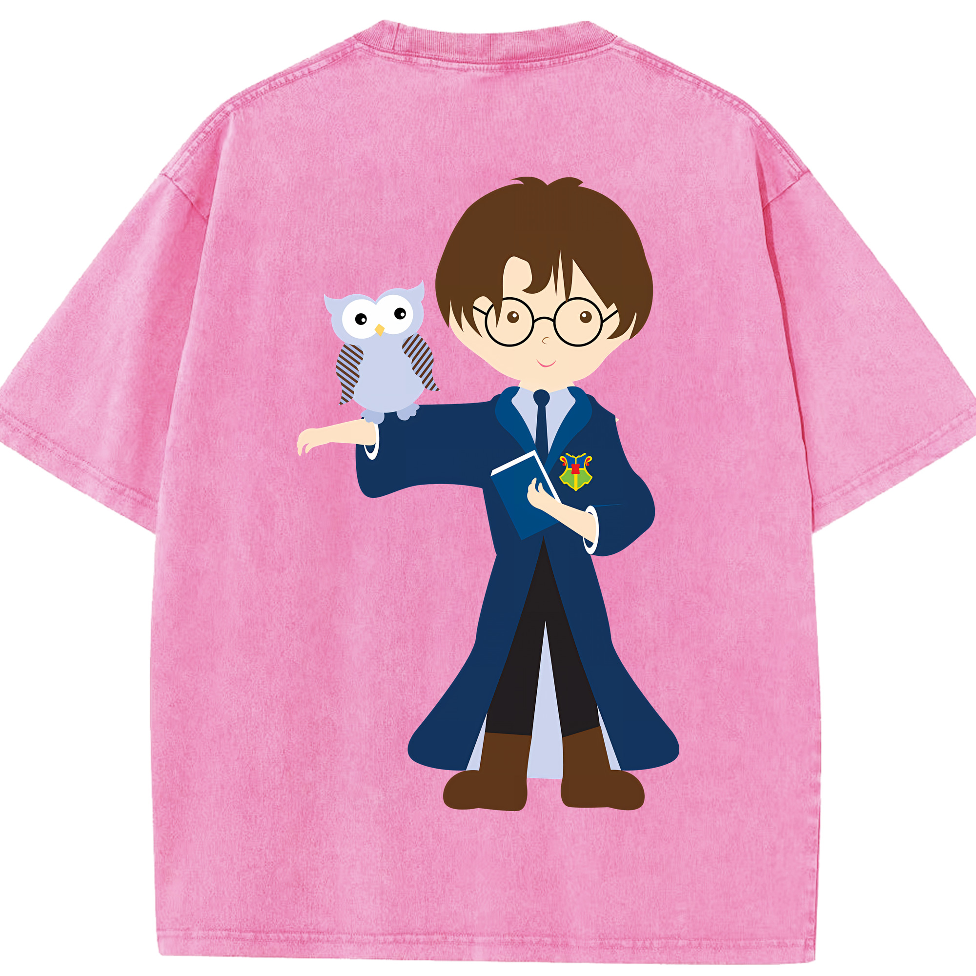 （画像用） Harry Potter ハリー・ポッターシリーズ 綿100% ヴィンテージ風 半袖Tシャツ（背面プリント）
